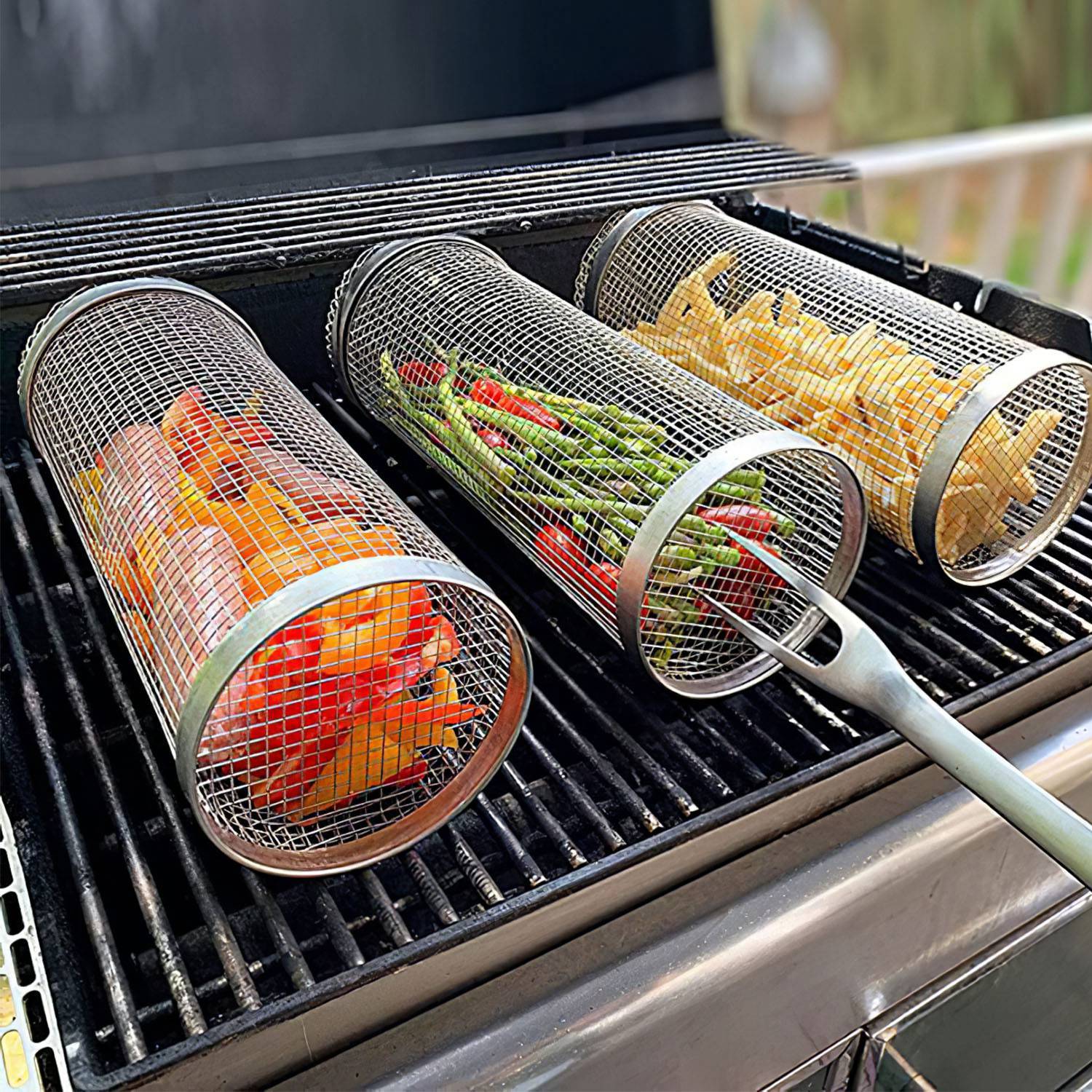 BBQ Rolling Basket